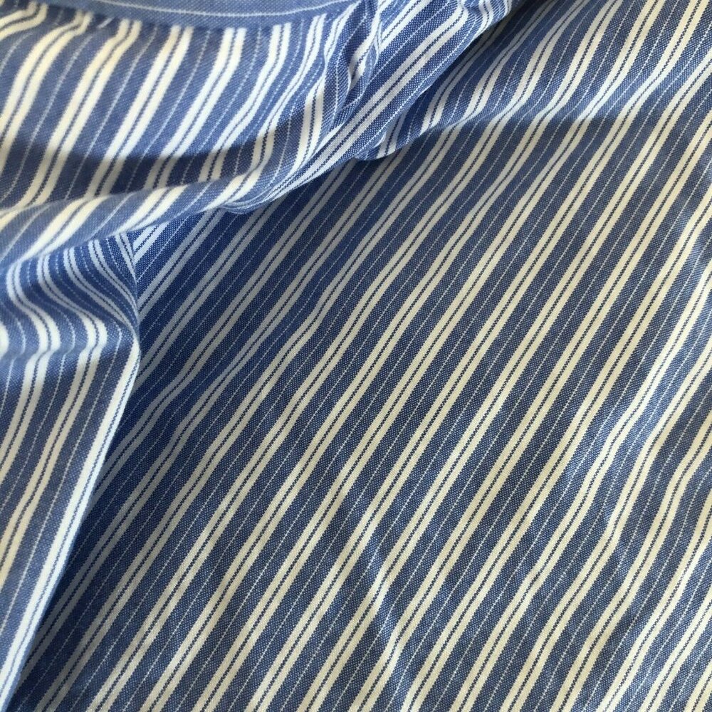 J Crew Skirt Zip Women Juniors 0 Circle Pocket Blue White Striped Mini Lined EUC - Picture 7 of 11